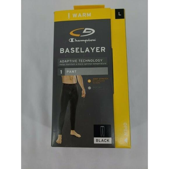 C9 Champion Baselayer Mens Size Large Pants Black Stretch Dry Wick Long Johns - Picture 1 of 3